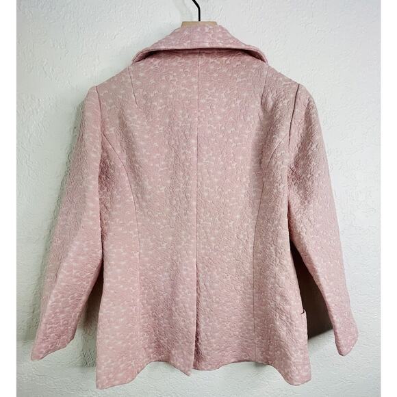 Vintage Sears Perma Prest 60’s Pink Polyester Floral Embossed Blazer Women’s 20’ - Picture 3 of 10